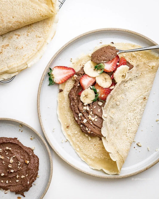 Paradise Plant Based Chocolate Spread with Homemade Vegan Crepes