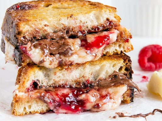 Raspberry and Chocolate Paradise Stuffed Grilled Cheese