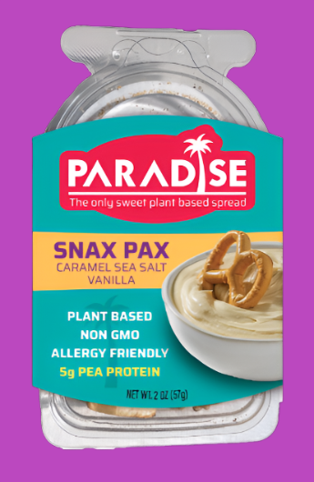 Individual Paradise Snax Pax - Caramel Sea Salt Vanilla Spread & Grain Free Pretzels